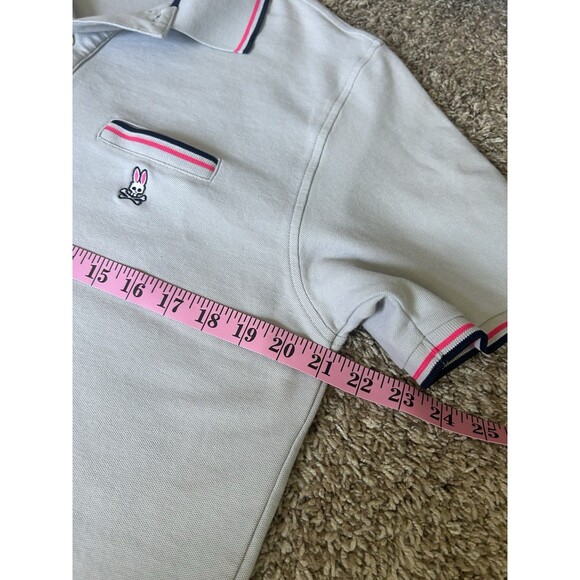 Psycho Bunny Polo Shirt Size 7 XL Gray Pima Cotton Peru Embroidered Logo Preppy - Picture 9 of 10